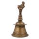 Rustic Brass Bell Nandi Statue on Handle