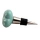 Sea Green Heart Etched Ceramic Wine Stopper