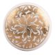 Golden Ornamental Flower Flat Ceramic Cabinet Knob