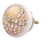 Golden Carnation Flower Flat Ceramic Drawer Knob