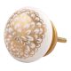 Golden Carnation Flower Flat Ceramic Drawer Knob