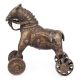 Rustic Brass Horse on Wheel