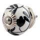 Black Leaf Flower Ceramic Cabinet Knob
