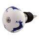Blue Runing Rein Deer Pattern Ceramic Wine Stopper