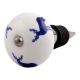 Blue Standing Rein Deer Pattern Ceramic Wine Stopper
