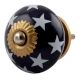 Navy Blue Star Ceramic Cabinet Knob
