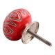 Red Etched Ceramic Floral Dresser Knob Online