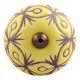 Yellow Etched Ceramic Floral Dresser Knob Online