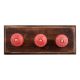 Red Leaf Flower Etched Ceramic Wooden Hooks