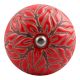 Red Amarylis Floral Etched Ceramic Wine Stopper