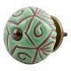 Pea Green Etched Ceramic Floral Cabinet Knob Online