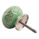 Pea Green Amarylis Floral Etched Ceramic Drawer Knob