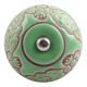 Pea Green Leaf Flower Etched Ceramic Drawer Knob