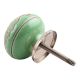 Pea Green Leaf Flower Etched Ceramic Drawer Knob