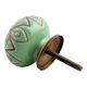 Pea Green Etched Ceramic Floral Dresser Knob Online