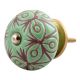 Pea Green Etched Ceramic Floral Dresser Knob Online