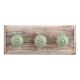 Pea Green Amarylis Etched Ceramic Wooden Hooks
