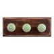 Pea Green Leaf Flower Etched Ceramic Wooden Hooks