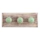 Pea Green Leaf Flower Etched Ceramic Wooden Hooks
