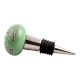 Pea Green Calla Lily Etched Ceramic Wine Stopper