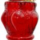 Red Hanging glass light fixture Small Lamp