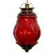 Red Hanging glass light fixture Big Lamp