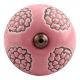 Pink Marigold Etched Ceramic Cabinet Knob