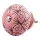 Pink Etched Ceramic Floral Dresser Knob Online