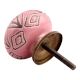 Pink Amarylis Floral Etched Ceramic Drawer Knob
