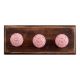 Pink Etched Ceramic Floral Wooden Hooks