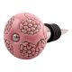 Pink Marigold Etched Ceramic Wine Stopper