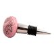 Pink Marigold Etched Ceramic Wine Stopper