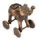 Brass Elephant on Wheel Temple Toy