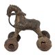 Brass Horse on Wheel Temple Toy
