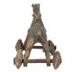Brass Horse on Wheel Temple Toy