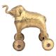 Brass Temple Elephant with Wheels