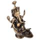 Vintage Brass Sitting Ganesha Statue with Diya