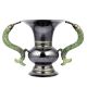 Handcrafted Black Brass Flower Pot with Fish Handles