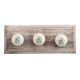 Green Marjoram Flower Ceramic Wooden Hooks