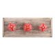 Red Marigold Etched Ceramic Wooden Hooks