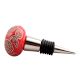 Red Marigold Etched Ceramic Wine Stopper