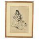 Framed Hand Drawn Sketch Of A Village Women Sitting