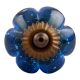 Royal Blue Melon Glass Cabinet Knob
