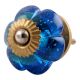 Royal Blue Melon Glass Cabinet Knob