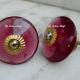 Queen pink glass Knob