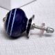 Navy Blue White Knob