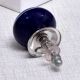 Navy Blue White Knob