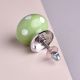 Green Polka Dotted Ceramic Dresser Knob