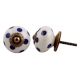 White Navy Blue Polka Dot Ceramic Knob