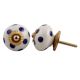White Navy Blue Polka Dot Ceramic Knob